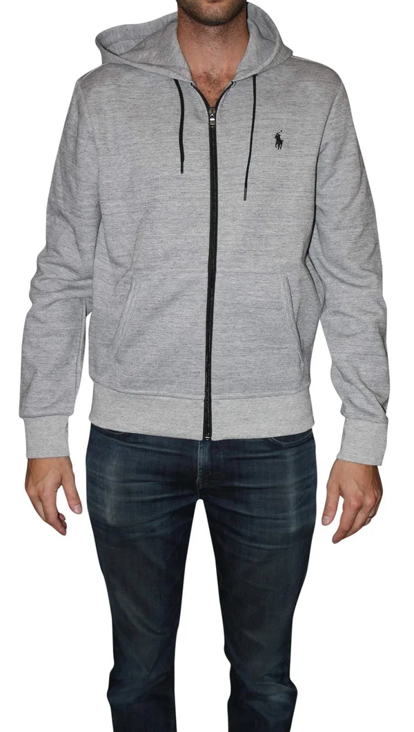 Polo Ralph Lauren Men's Double-Knit Full-Zip Hoodie Grey - X-Large