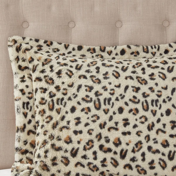Madison Park Zuri Faux Fur Comforter Set - Cheetah - King