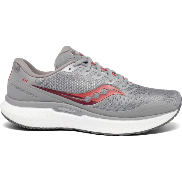 Saucony Men's Triumph 18 Running Shoes - Alloy/Red W - 11.5