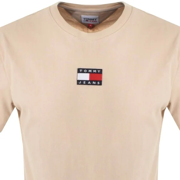 Tommy Jeans Logo T Shirt Beige