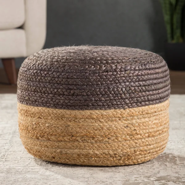 Jaipur Oliana Pouf - Taupe/Beige, 18x22x18x22x18x22