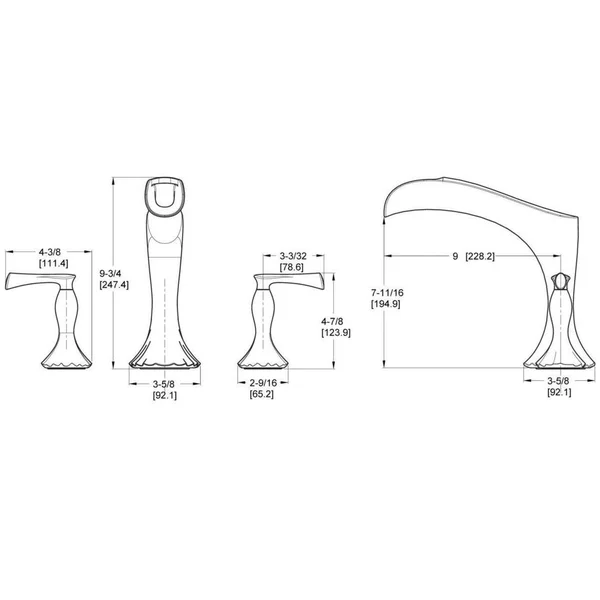 Pfister Rt65rhc Rhen 2-Handle Roman Tub Trim in Polished Chrome Faucets