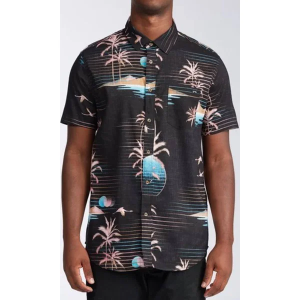 Billabong Sundays Floral Short Sleeve Shirt - Stone - Medium