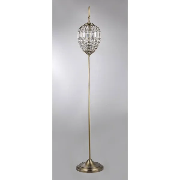 Nayda 1-Light Crystal 64-inch Brass-Finish Floor Lamp