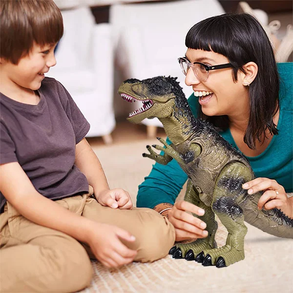 Remote Control Dinosaur for Kids, Electronic Walking & Spray Mist Large Dinosaur Toys with Glowing Eyes, Roaring Dinosaur So