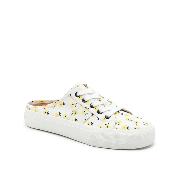 Crown Vintage Floraine SlipOn Sneaker - Women's, White/Yellow Floral Print, Size 9, Slip-Ons, Sneakers, Slip-On