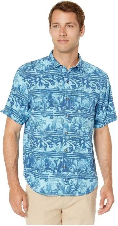 Tommy Bahama Primo Palms Short-Sleeve Woven Shirt - Monaco Blue L