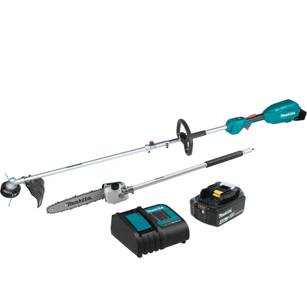 Makita 18V LXT Lithium-Ion Brushless Cordless Couple Shaft Power Head Kit w/String Trimmer & 10 in. Pole Saw Attachments 4.0