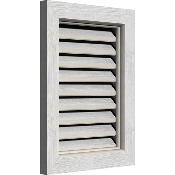 Ekena Millwork GVWVE14X1400RFPWR 14x22W x 14x22H Vertical Gable Vent (19x22W x 19x22H Frame Size): Primed - Functional, Rough Saw