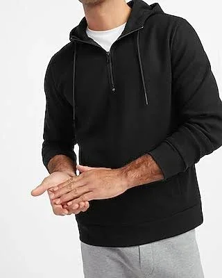 Solid Quarter Zip Hoodie Gray Men's S