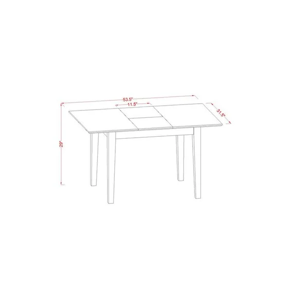 East West Furniture Norfolk 5-Piece Wood Dining Table and Chair Set in White - NOEN5-LWH-78