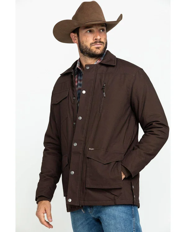 Wrangler Men's Barn Coat, Dark Brown, Medium