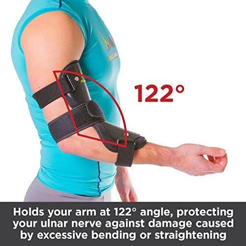 Braceability Cubital Tunnel Syndrome Elbow Brace - Splint to Treat Pain from Ulnar Nerve Entrapment, Hyperextended Elbow Prevent