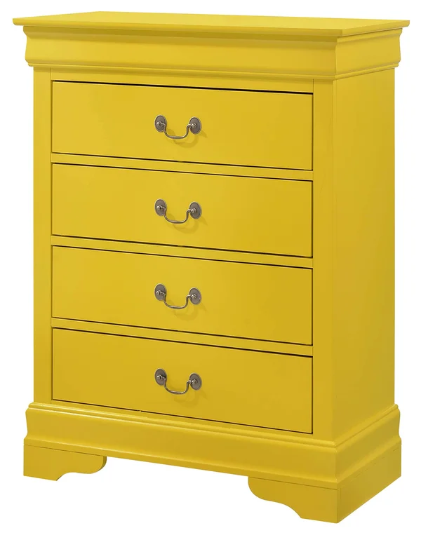 Glory Furniture Louis Phillipe G3102-BC 4 Drawer Chest, Yellow