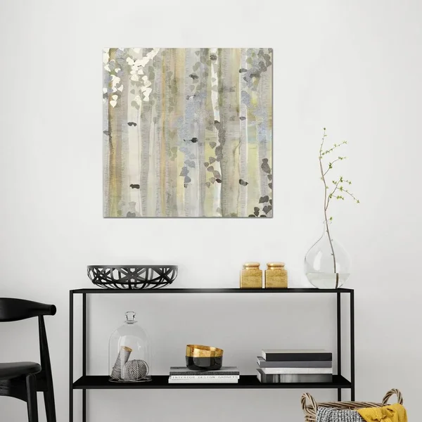 Susan Jill Paintings Canvas Art Prints - Spring Birch Grove II ( Floral & Botanical > Tree Art > Birch Trees art)