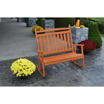 Austyn Classic Porch Rocking Bench Loon Peak Color: Redwood Stain