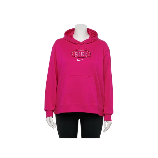 Nike Women's Sportswear Varsity French Terry Plus Size Hoodie Pink Dark, 1x - Women's Athletic Performance Tops at Academy Sport