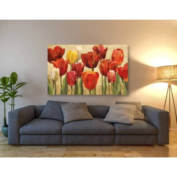 Epic Graffiti &Tulip Fantasy on Cream& by Marilyn Hageman, Canvas Wall Art, 40x22x26x22