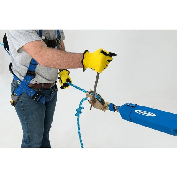 Werner L120030 30ft 2-Man Rope Horizontal Lifeline System - D-Bolt ANCHOR, Rope Tensioner