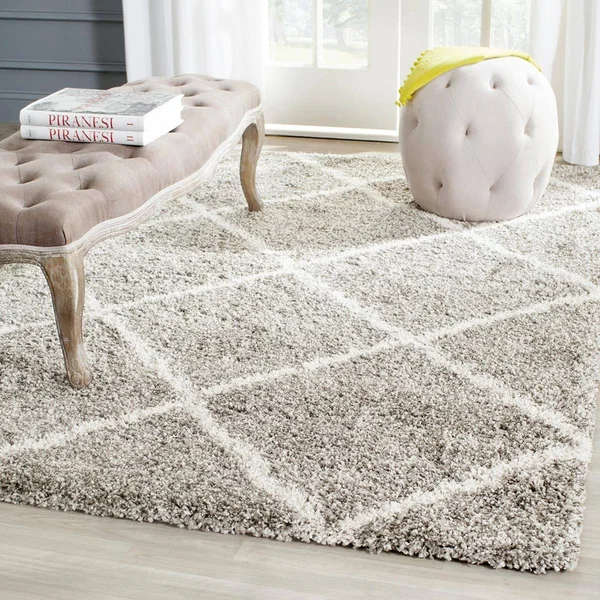 Safavieh Hudson Shag Grey, Ivory Rug - SGH281B - 3& x 5&