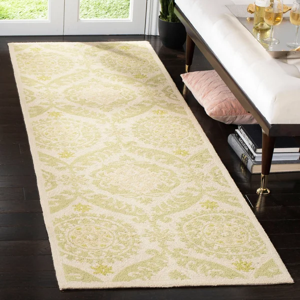 Safavieh Chelsea HK356B Green - Beige Rug 8& x 8& Round