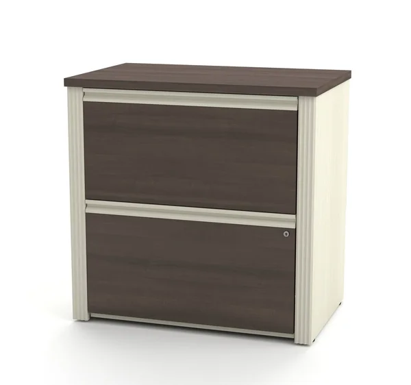 Bestar 99420-1152 Prestige + L-Shaped Workstation in White Chocolate & Antigua