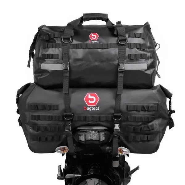 Motorbike Tail Bag Bagtecs SX70 Rear Seat Bag 70Ltr Waterproof in Black