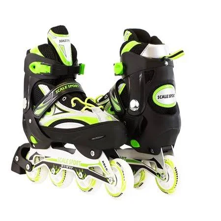 Size 8-11 Adjustable Inline Skates for Adults, Green, Size: 8