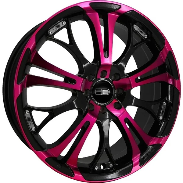 17x7 +40 HD Wheels Spinout Black Machined w/ Pink 5x4.25 - 5x4.5 SO17701440BK-P Pink Wheels, Rims