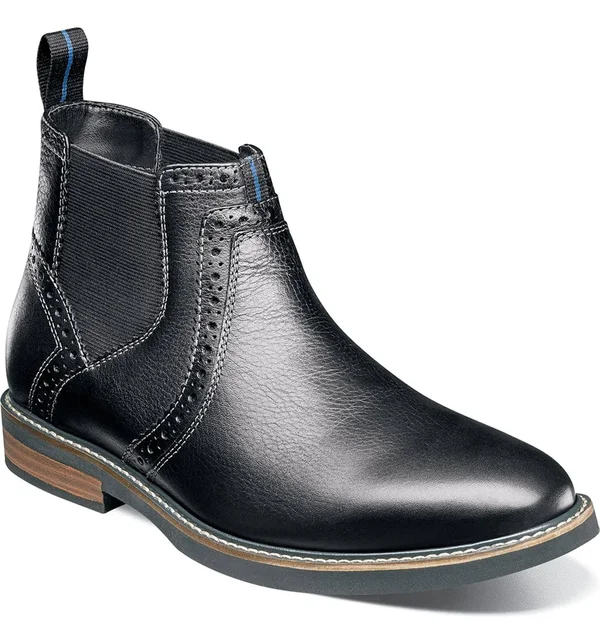 Men's Nunn Bush Otis Plain Toe Chelsea Boot, Size: 8.5, Black