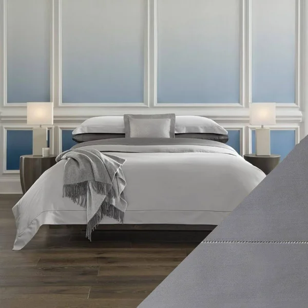 Sferra Giotto Bedding - Full Fitted Sheet - Slate
