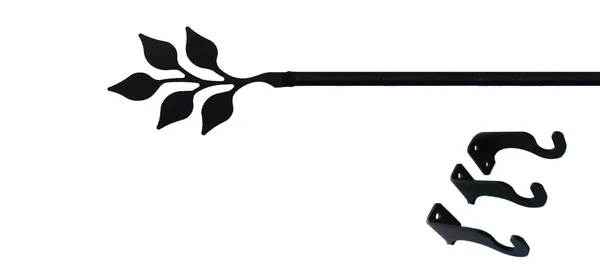 Village Wrought Iron Leaf Curtain Rod - XL (Hardware Is Included)