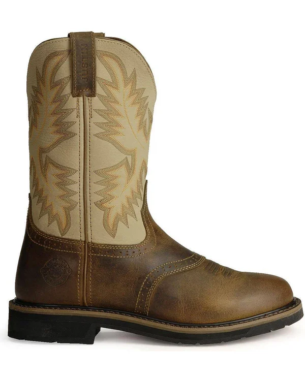 Justin Men's 11x22 Waxy Brown Stampede Work Boots WK4660 - 9.5 EE