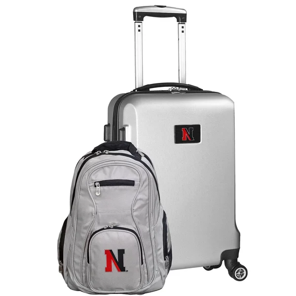 Northeastern Huskies Deluxe 2-Piece Backpack and Carry-On Set - Silver