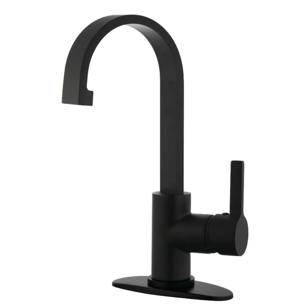 Continental Single-Handle Bathroom Faucet with Push Pop-Up - Matte Black
