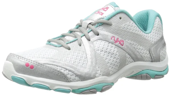 Ryka Women's Influence Cross Training Shoe - White/Aqua, 11 Wide