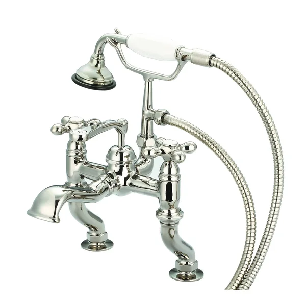 Water Creation F6-0004-05 Vintage Classic Adjustable Center Deck Mount Tub Faucet with Handheld Shower