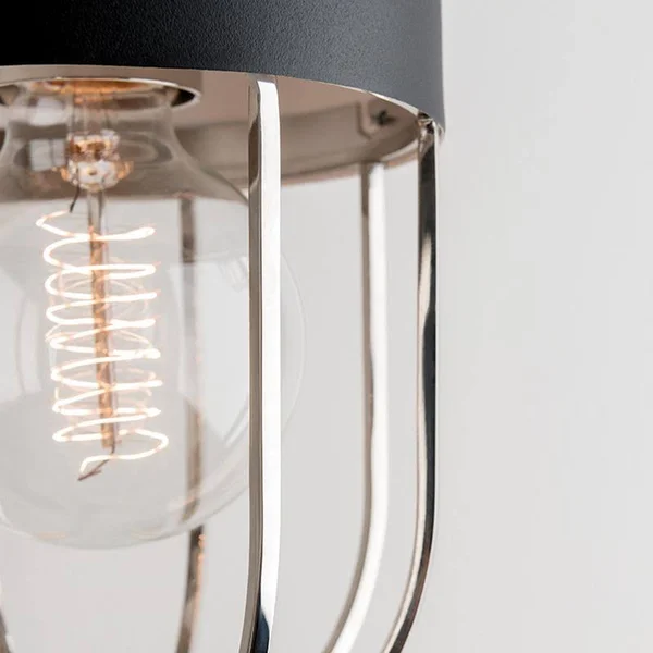 Hudson Valley Haley One Light Pendant, Aged Brass/Black Finish