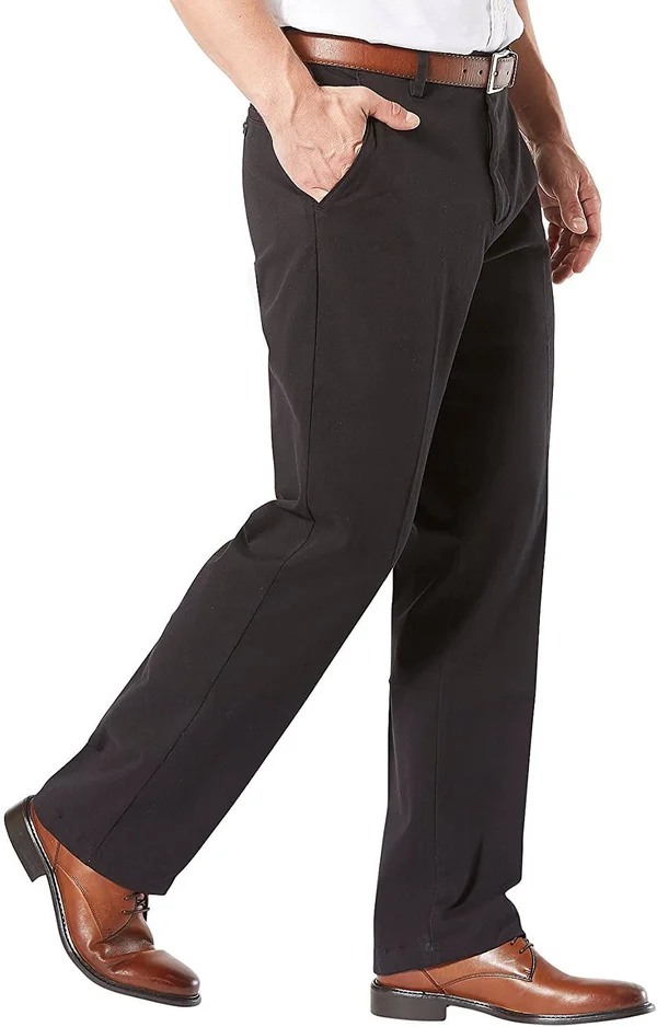 Dockers Classic Fit Workday Khaki Smart 360 Flex Pants (Black) Men's Clothing