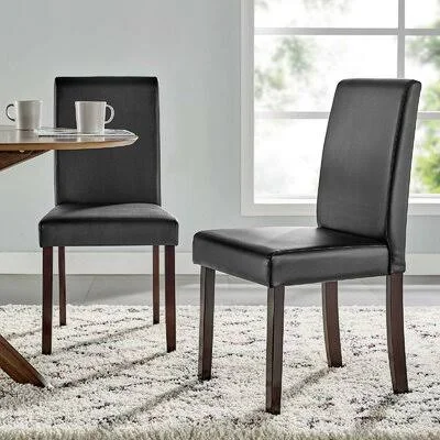 Painesville Upholstered Parsons Chair George Oliver Color: Black
