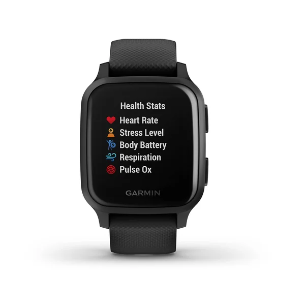 Garmin Venu Sq Music GPS Fitness Smartwatch and Included Wearable4U 3 Straps Bundle (Blue/Pink/Red - Light Sand/Rose Gold 010-024