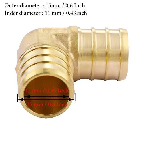 Litorange 3/4 inch PEX 90 Degree Elbow 3/4' (Pack of 20) Lead Free Brass Barb C