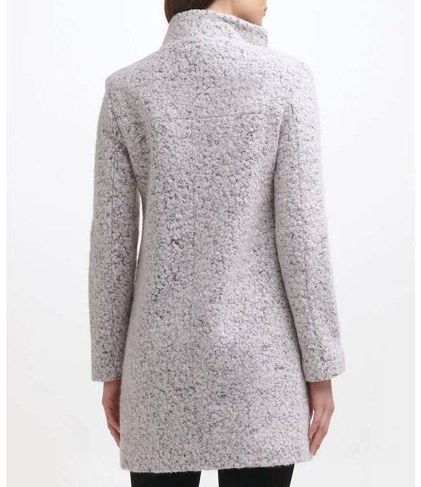 Women's Kenneth Cole New York Wool Blend Boucle Coat 5705547 - X-Small, Black