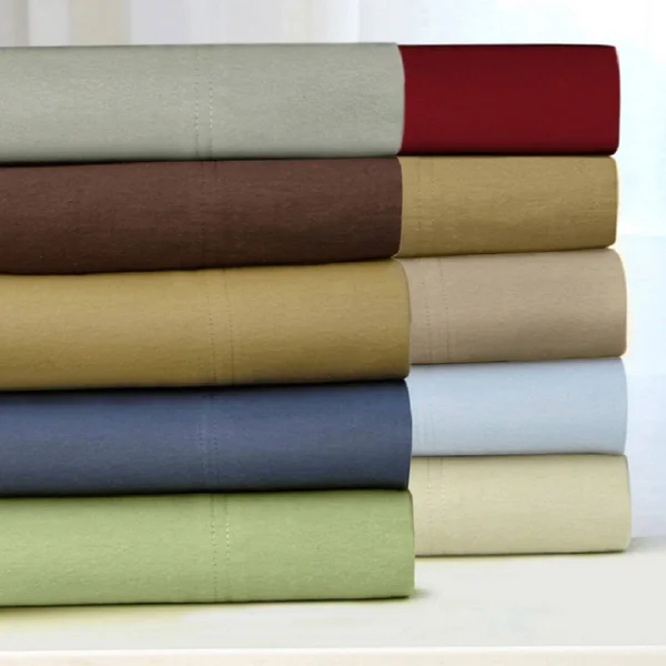 Tribeca Living Solid Flannel Sheet Set - King, Deep Red