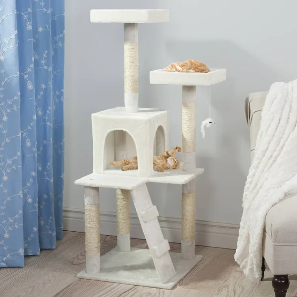 Petmaker Penthouse Sleep and Play Cat Tree 4& White
