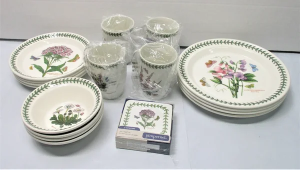 Portmeirion Botanic Garden 22 Piece Earthenware Dinnerware Set Assorted Flowers
