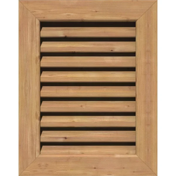 Ekena Millwork GVWVE22X3001SFUWR 22x22W x 30x22H Vertical Gable Vent (27x22W x 35x22H Frame Size): Unfinished - Functional, Smoot