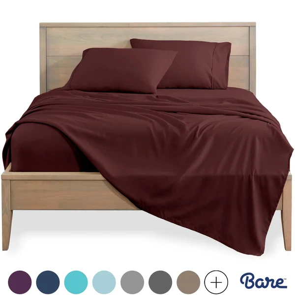 Porch & den Lost Luxury Premium 1800 Series Ultra-Soft Collection Sheet Set Burgundy Queen