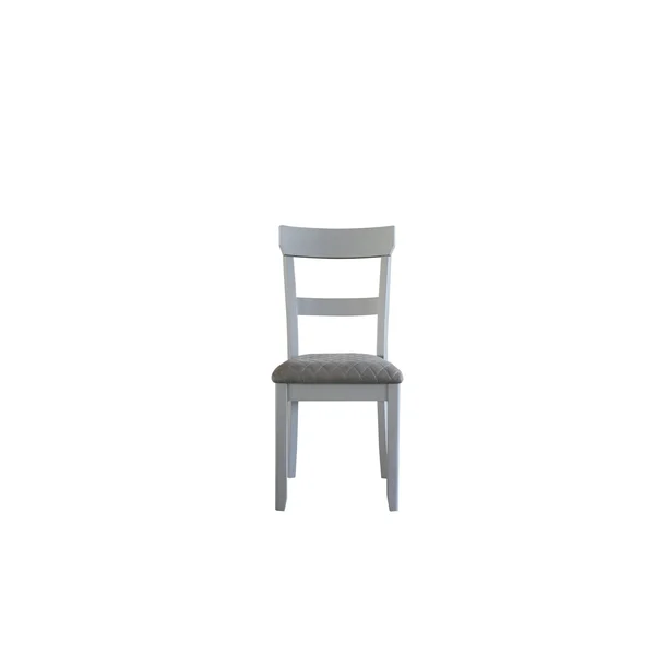 House Marchese Side Chair - Two Tone Gray Fabric & Pearl Gray Finish - Pearl Grey