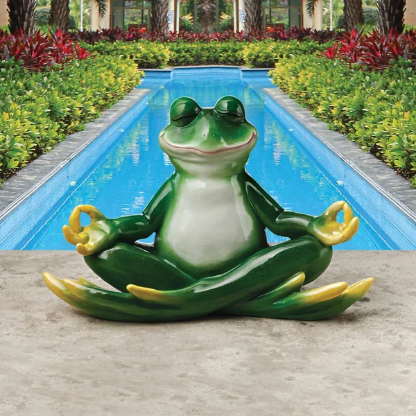 Design Toscano Strike A Pose Zen Yoga Frog Statue (Set of 2)